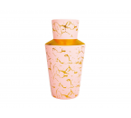 PVM10 Pink Vas Bunga Emily Dengan Motif Marmer